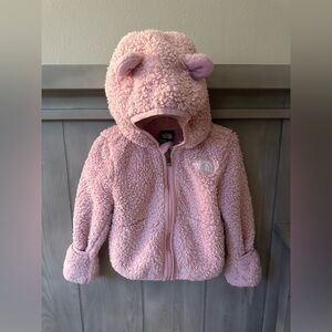 Lovely pink The North Face baby fleece hoodie 12-18M Smoke free/pet free home 💝